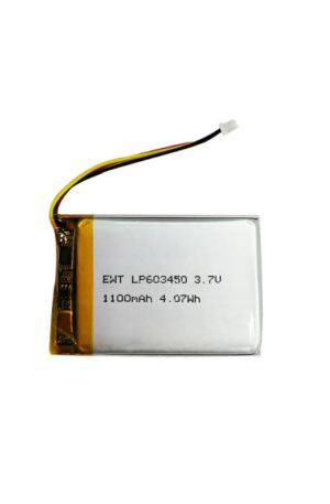 Batterie lithium-polymère rechargeable noire 3,7 V 1100 mAh LiPo