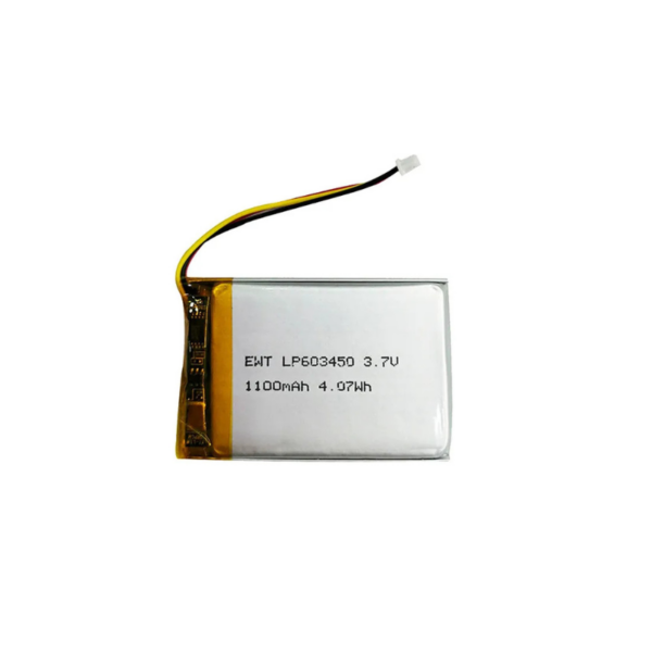 Batterie lithium-polymère rechargeable noire 3,7 V 1100 mAh LiPo